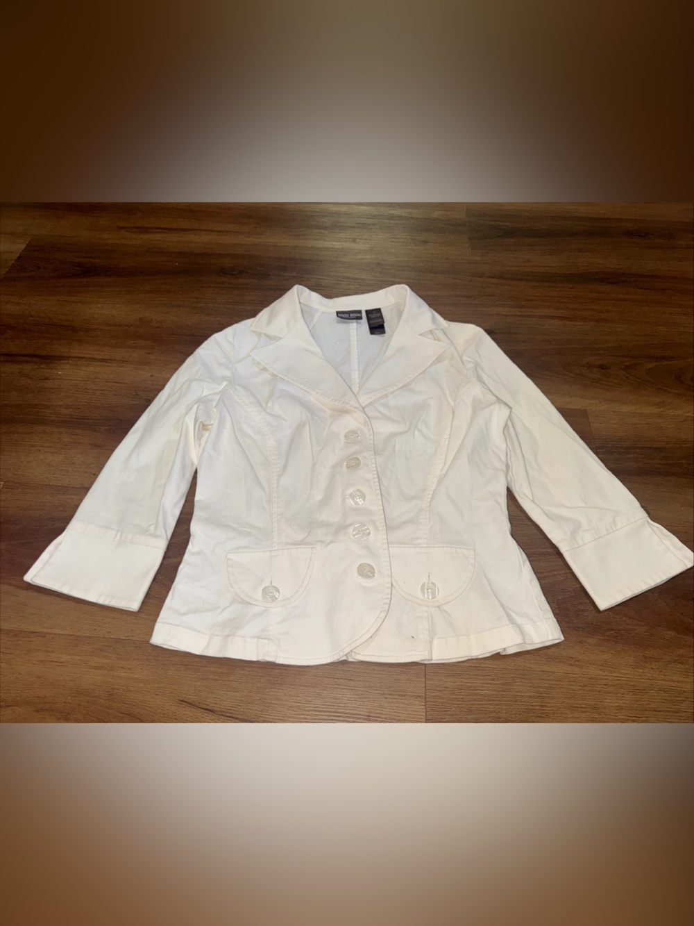 Vintage White Bisou Bisou Blazer. Women's Size 12